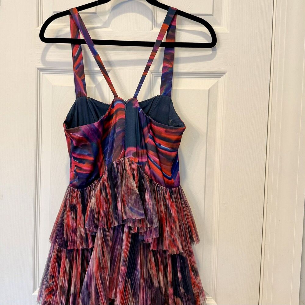 Anthropologie x Hutch Avani Tiered Maxi Dress Purple Pink Tulle Size 4 EUC - Picture 4 of 15